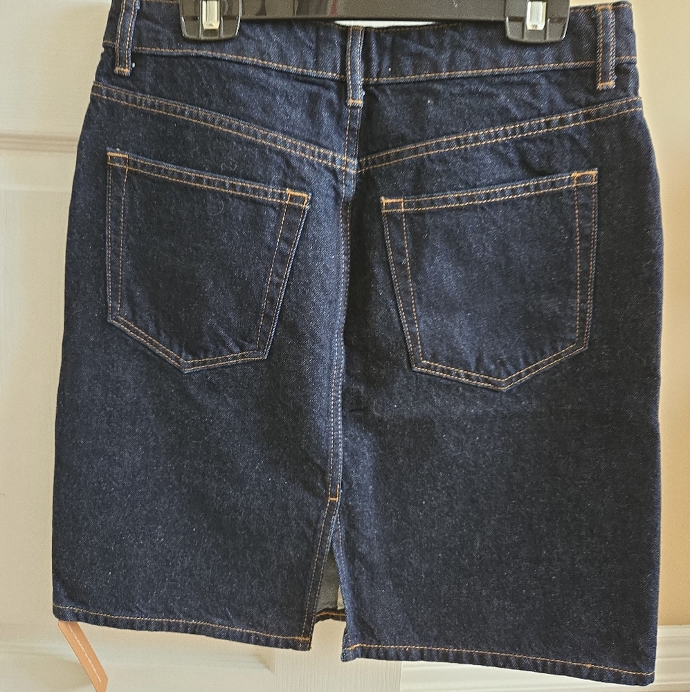 Mona Mid Rise Denim Skirt Color: Ondine - Picture 7 of 9